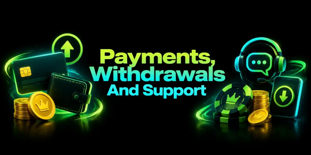 Payments, Withdrawals And Support